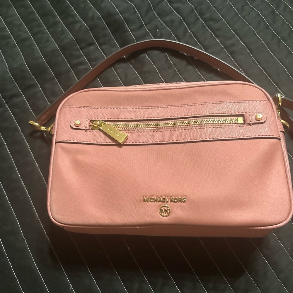 Michael Kors Pink Crossbody Bag with Gold Accents